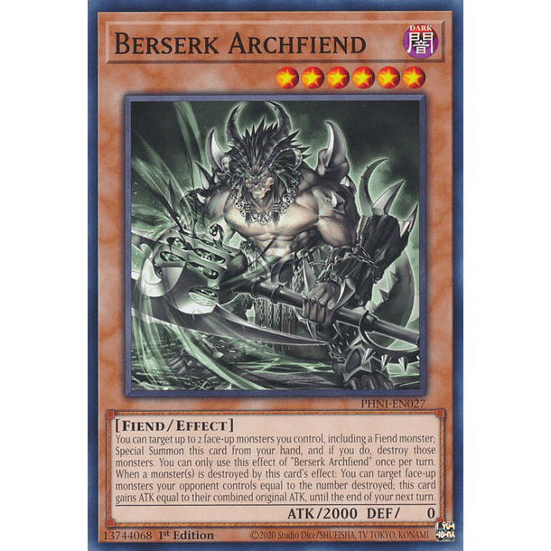 Berserk Archfiend - PHNI-EN027 - Common 