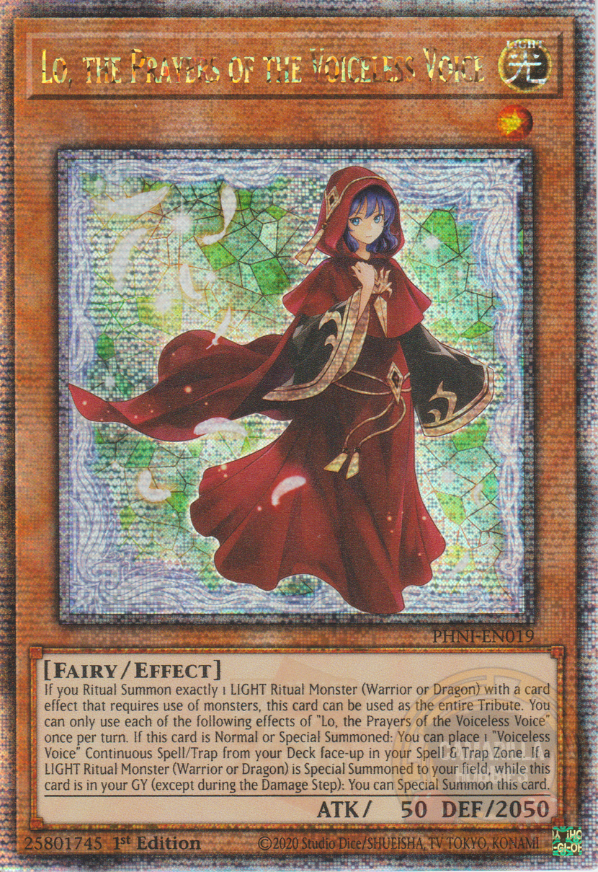 Lo, the Prayers of the Voiceless Voice - PHNI-EN019 - Quarter Century Secret Rare 1