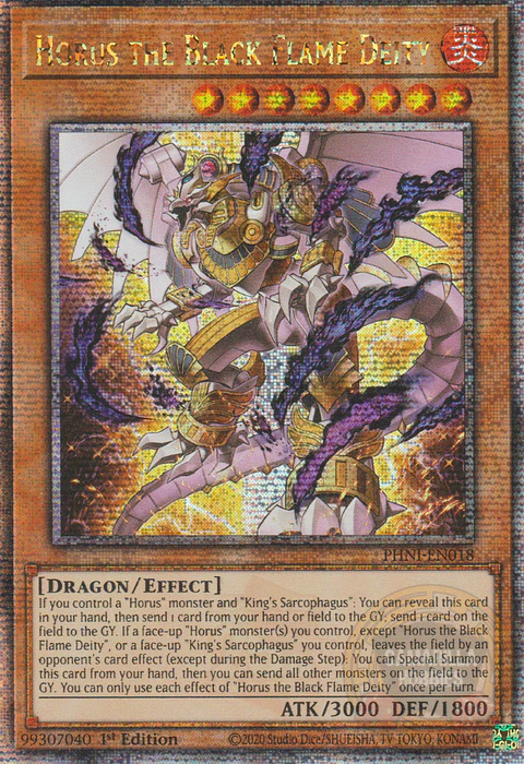 Horus the Black Flame Deity - PHNI-EN018 - Quarter Century Secret Rare