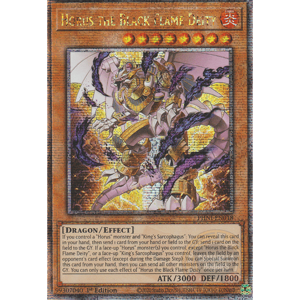 Horus the Black Flame Deity - PHNI-EN018 - Quarter Century Secret Rare