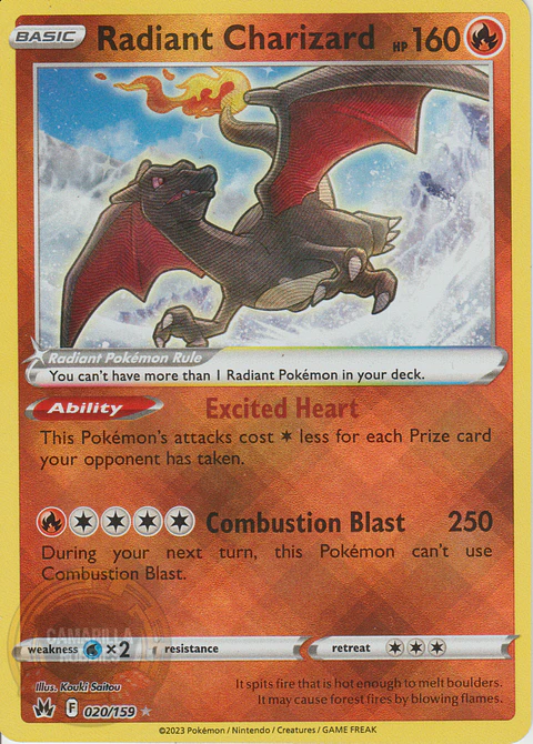Radiant Charizard - 020/159 - Radiant Rare
