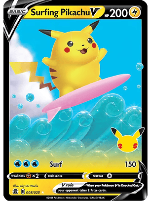Surfing Pikachu V - 8/25 - Ultra Rare