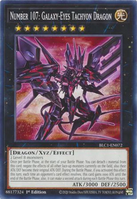 Number 107: Galaxy-Eyes Tachyon Dragon - BLC1-EN072 - Common 