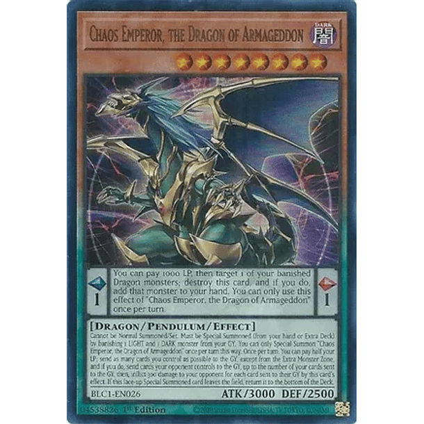 Chaos Emperor, the Dragon of Armageddon - BLC1-EN026 - Ultra Rare