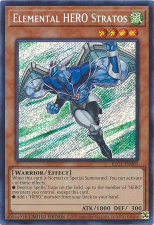 Elemental HERO Stratos - BLC1-EN003 - Secret Rare 1