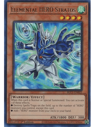 Elemental HERO Stratos (alternate art) - BLC1-EN022 - Ultra Rare