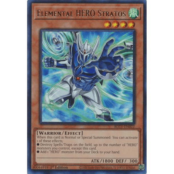 Elemental HERO Stratos (alternate art) - BLC1-EN022 - Ultra Rare