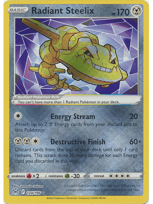 Radiant Steelix - 124/196 - Radiant Rare