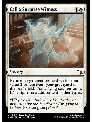 Call a Surprise Witness - MKM - U 