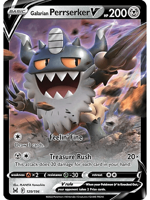 Galarian Perrserker V - 129/196 - Ultra Rare