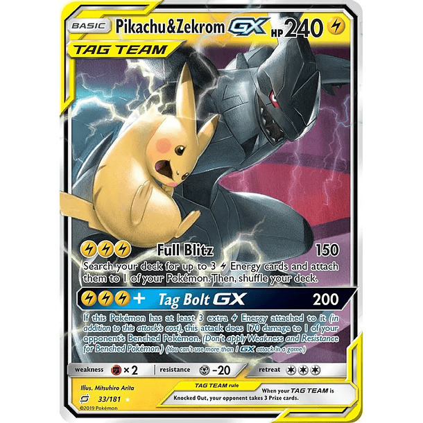 Pikachu & Zekrom GX - 33/181 - Ultra Rare