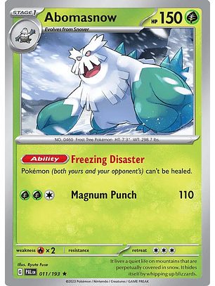 Abomasnow - 011/193 - Holo Rare - PAL