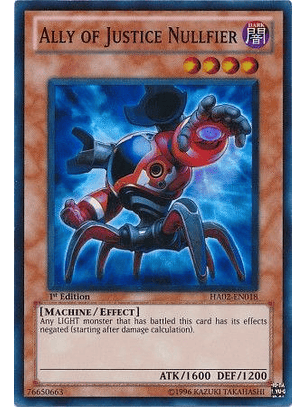 Ally of Justice Nullfier - HA02-EN018 - Super Rare