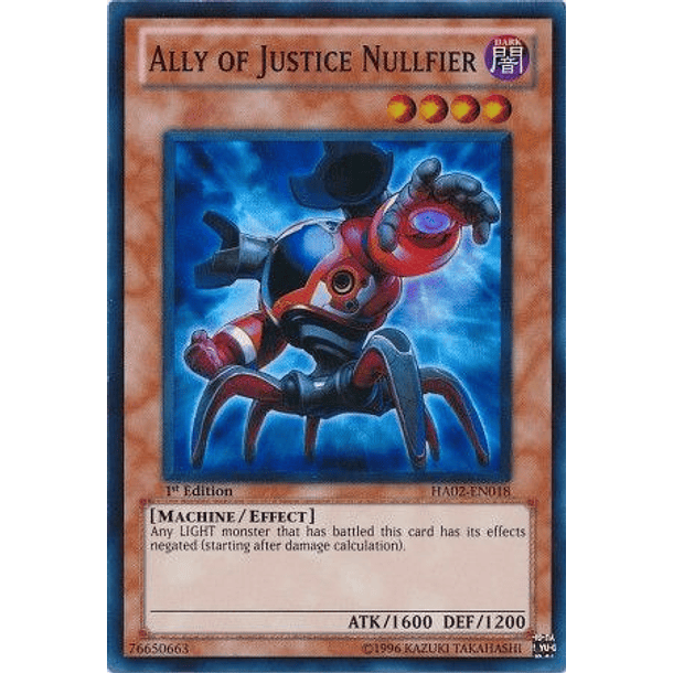 Ally of Justice Nullfier - HA02-EN018 - Super Rare