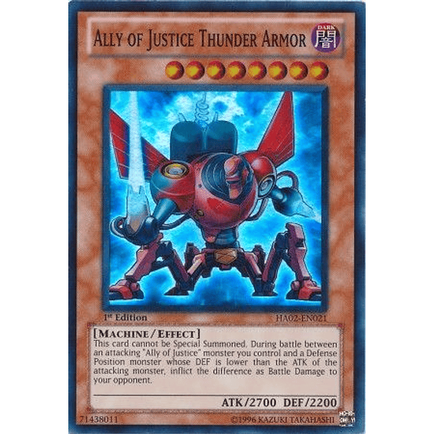 Ally of Justice Thunder Armor - HA02-EN021 - Super Rare