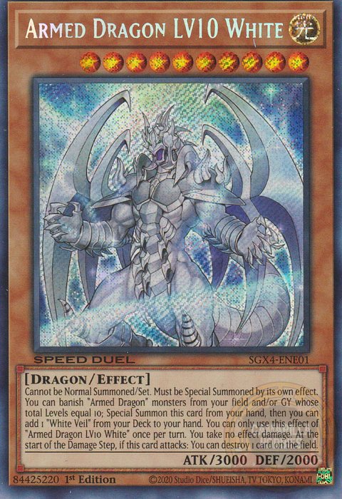 Armed Dragon LV10 White - SGX4-ENE01 - Secret Rare