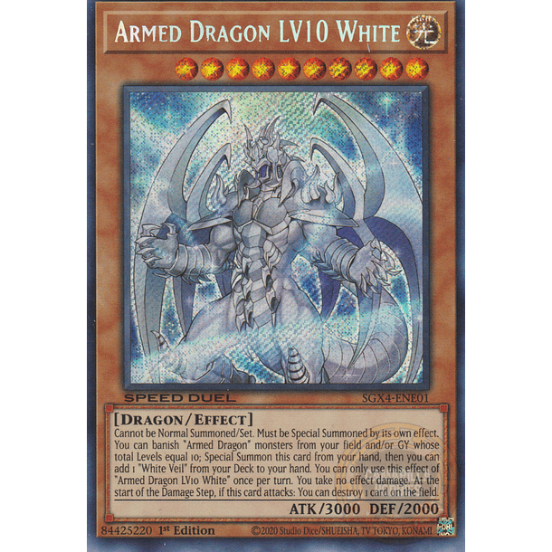 Armed Dragon LV10 White - SGX4-ENE01 - Secret Rare