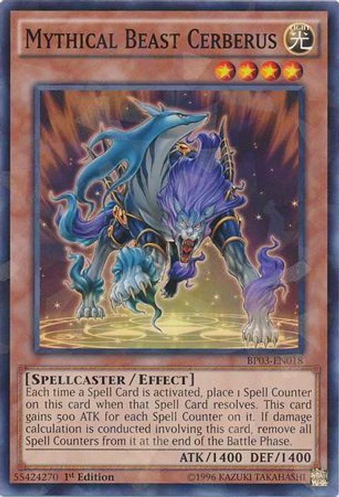 Mythical Beast Cerberus - BP03-EN018 - Shatterfoil Rare