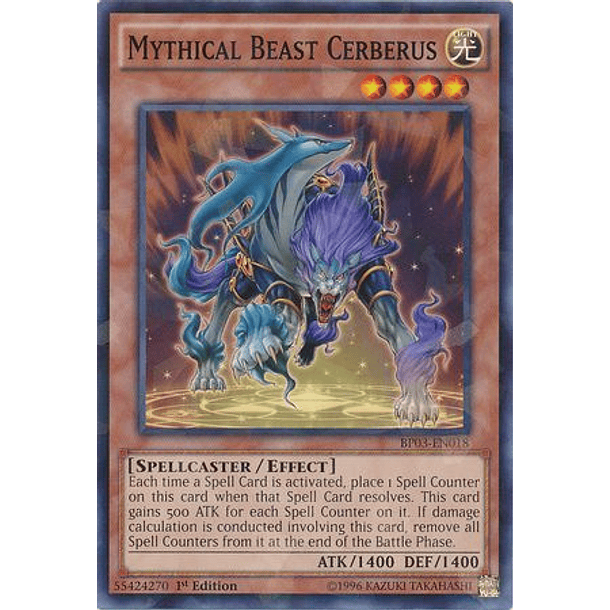 Mythical Beast Cerberus - BP03-EN018 - Shatterfoil Rare