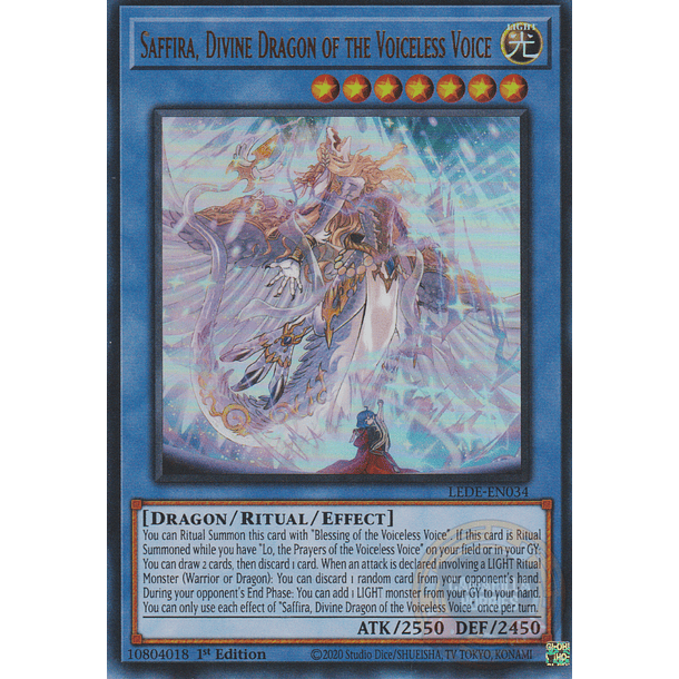 Saffira, Divine Dragon of the Voiceless Voice - LEDE-EN034 - Ultra Rare