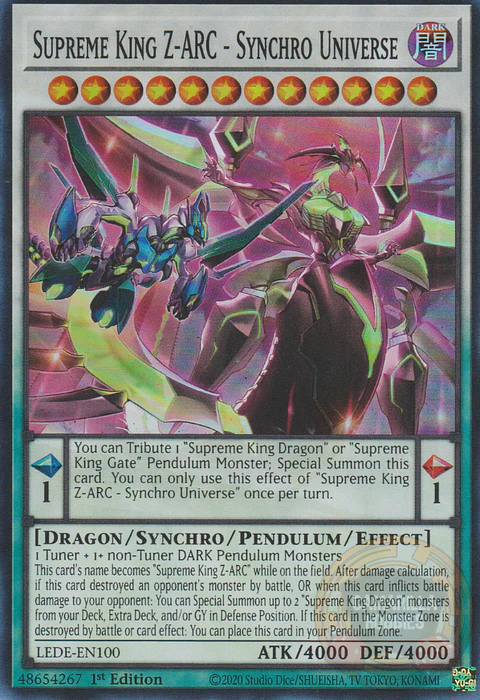 Supreme King Z-ARC - Synchro Universe - LEDE-EN100 - Super Rare 