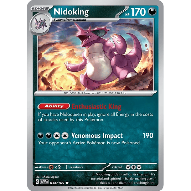 Nidoking - 034/165 - Holo Rare