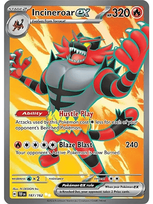 Incineroar ex - 187/162 - Full Art Secret Rare