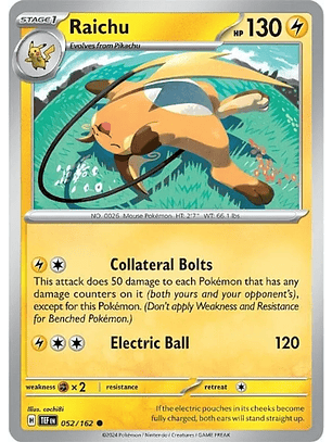 Raichu - 052/162 - Common