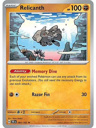 Relicanth - 084/162 - Holo Rare 