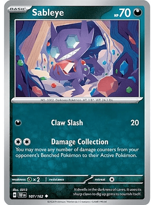 Sableye - 107/162 - Uncommon