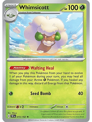Whimsicott - 015/162 - Holo Rare