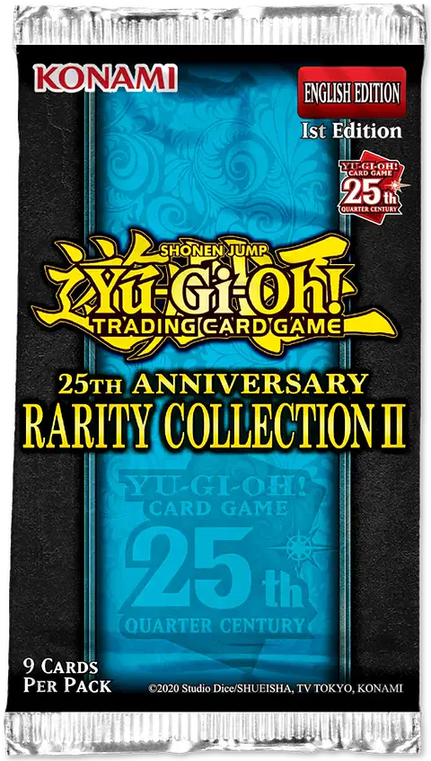 25th Anniversary Rarity Collection II sobre con 9 cartas