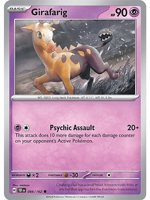 Girafarig - 066/162 - Common - TEF