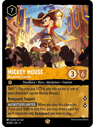 Mickey Mouse - Musketeer Captain - 16/204 - Legendary