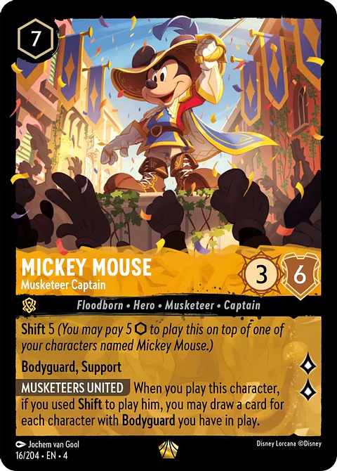 Mickey Mouse - Musketeer Captain - 16/204 - Legendary