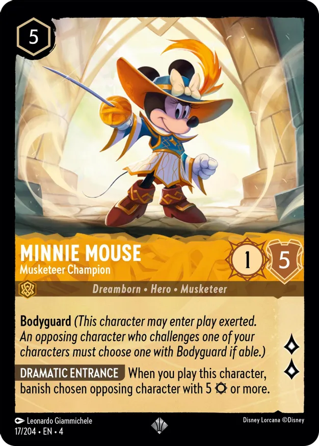 Minnie Mouse - Musketeer Champion - 17/204 - Super Rare  1