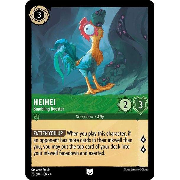 Heihei - Bumbling Rooster - 75/204 - Uncommon 