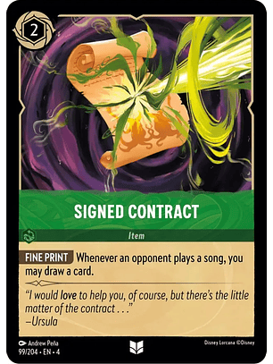 Signed Contract - 99/204 - Uncommon 
