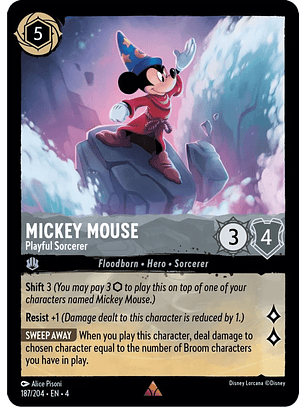 Mickey Mouse - Playful Sorcerer - 187/204 - Rare 