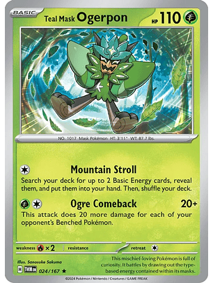 Teal Mask Ogerpon - 024/167 - Holo Rare