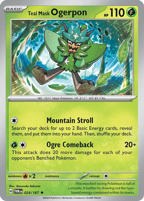 Teal Mask Ogerpon - 024/167 - Holo Rare