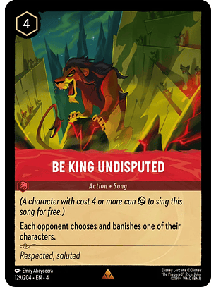 Be King Undisputed - 129/204 - Rare 