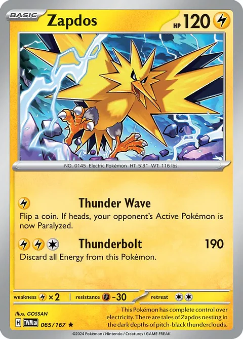 Zapdos - 065/167 - Holo Rare