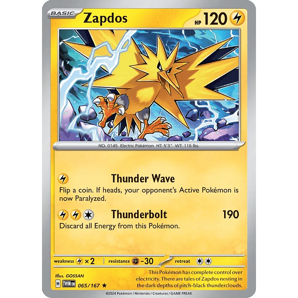 Zapdos - 065/167 - Holo Rare