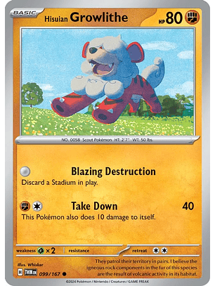Hisuian Growlithe - 099/167 - Common