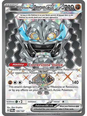 Cornerstone Mask Ogerpon ex - 199/167 - Full Art Secret Rare