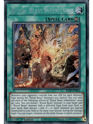 Ritual Beast Inheritance - BLTR-EN020 - Secret Rare