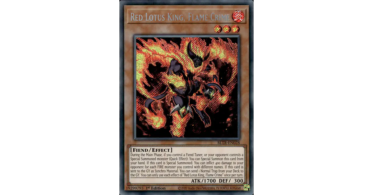 Yu-Gi-Oh! Red Lotus King, Flame Crime BLTR-EN028 - Secret Rare - 1a Edizione - 2