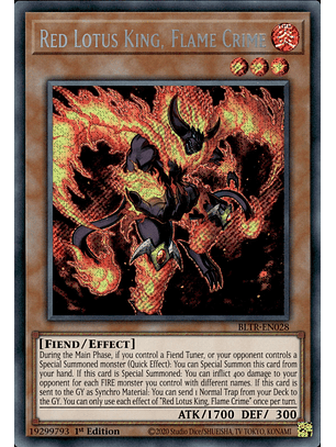 Red Lotus King, Flame Crime - BLTR-EN028 - Secret Rare 