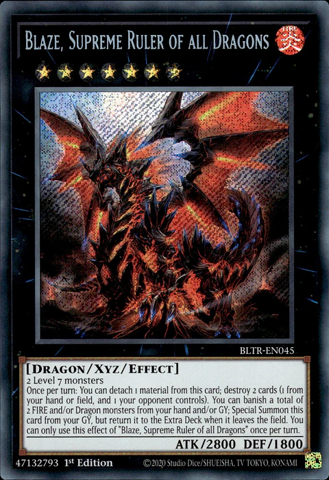 Blaze, Supreme Ruler of all Dragons - BLTR-EN045 - Secret Rare 